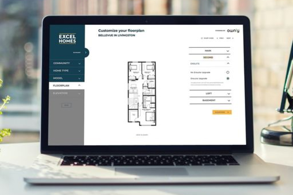 Excel Homes' using Ownly on their website.